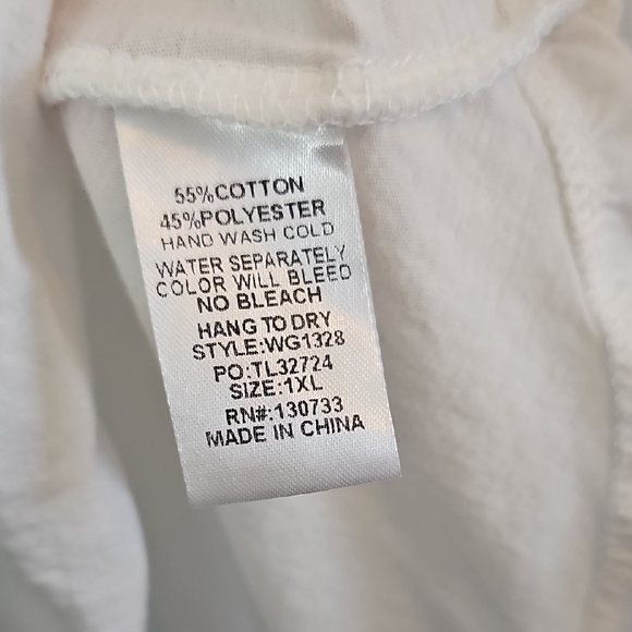 Umgee White Peplum Blouse with 3/4 Balloon Sleeves Womens Size 1X - Picture 6 of 8